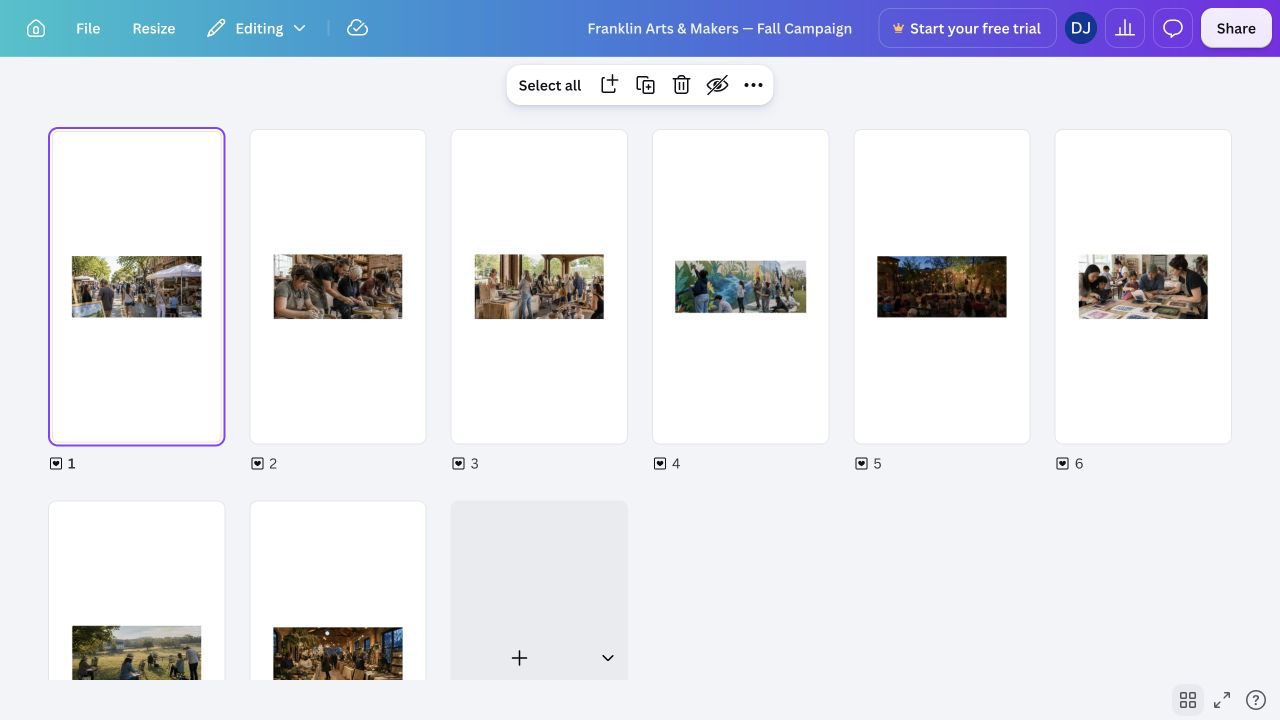 Canva confirmation showing the approved design pages