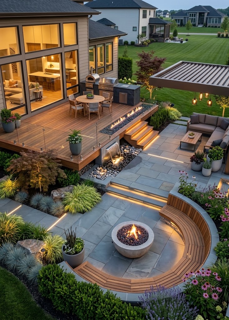 Backyard patio project photo used as the starting point for a SiteSeam Reel.